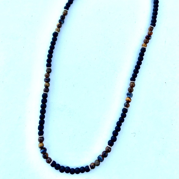 Mens Tigers Eye Necklace - 20" - Picture 3 of 4